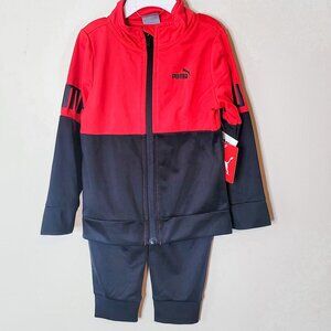 Puma Boys' Zip-Up Tracksuit – Red and Black – 24Mos – Sporty & Stylish Active